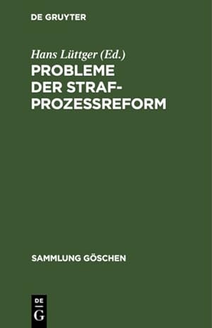 Image du vendeur pour Probleme Der Strafprozesreform : Berliner Gastvorträge -Language: german mis en vente par GreatBookPricesUK