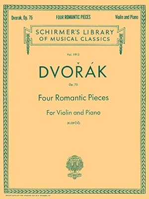 Imagen del vendedor de Four Romantic Pieces Op. 75 : For Violin and Piano a la venta por GreatBookPrices