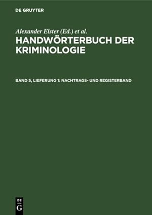 Bild des Verkufers fr Nachtrags Und Registerband -Language: german zum Verkauf von GreatBookPricesUK
