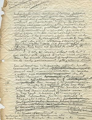 1948 Manuscript Draft of a Review of the Report on the Public Archives of Canada by George Willia...