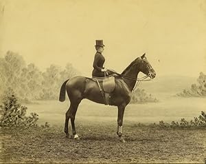 Austria Vienne Woman Horse rider Old Photo Atelier Adele 1890