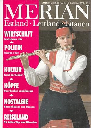 Bild des Verkufers fr Estland Lettland Litauen - Merian Heft 9/1992 - 45. Jahrgang zum Verkauf von Versandantiquariat Nussbaum