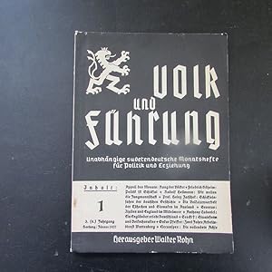 Bild des Verkufers fr Volk und Fhrung - Unabhngige sudetendeutsche Monatshefte fr Politik und Erziehung, Nr. 1 (3. (8) Jahrgang, Jnner 1937) zum Verkauf von Bookstore-Online