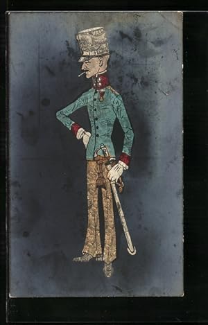 Ansichtskarte Soldat mit Zigarette, Briefmarkencollage