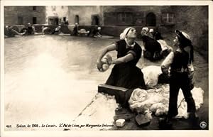 Künstler Ansichtskarte / Postkarte Delorme, M., Le Lavoir, Saint Pol de Leon, Salon von 1909