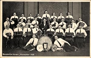Ansichtskarte / Postkarte Bandonion-Verein Harmonie 1926, Gruppenbild, Musikinstrumente
