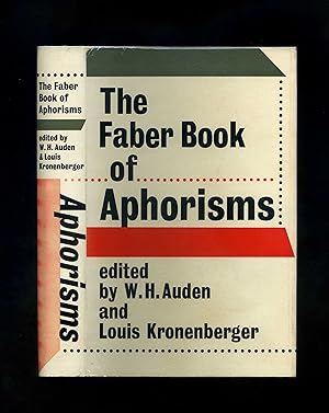 Image du vendeur pour THE FABER BOOK OF APHORISMS (First UK edition - first impression) mis en vente par Orlando Booksellers