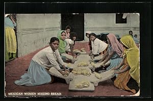 Postcard Südamerika, Mexican women making bread