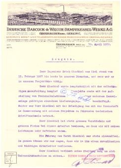 DEUTSCHE BABCOCK & WILCOX-DAMPFKESSEL-WERKE A.-G. Oberhausen und Berlin 1930 (später : Babcock-Bo...