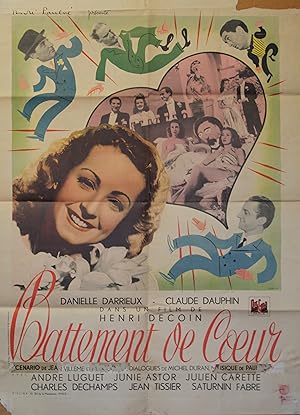 "BATTEMENT DE COEUR" Réalisé par Henri DECOIN en 1939 avec Danielle DARRIEUX, Claude DAUPHIN, Jea...
