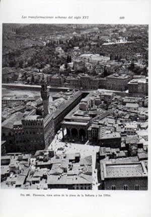 Seller image for LAMINA V41401: Vista aerea plaza de la Seoria y los Uffizi, Florencia for sale by EL BOLETIN