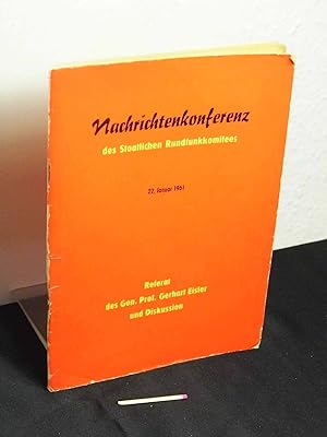 Bild des Verkufers fr Nachrichtenkonferenz des Staatlichen Rundfunkkomitees - 22. Januar 1961 - zum Verkauf von Erlbachbuch Antiquariat