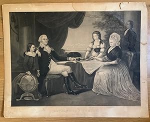 Stipple Engraved Lithograph of "The Washington Family"