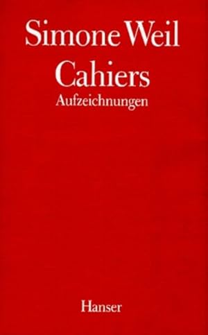 Seller image for Cahiers, 4 Bde., Bd.1: Aufzeichnungen Aufzeichnungen for sale by Berliner Bchertisch eG