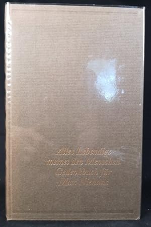 Bild des Verkufers fr Alles Lebendige meinet den Menschen: Gedenkbuch fr Max Niehans. zum Verkauf von ANTIQUARIAT Franke BRUDDENBOOKS