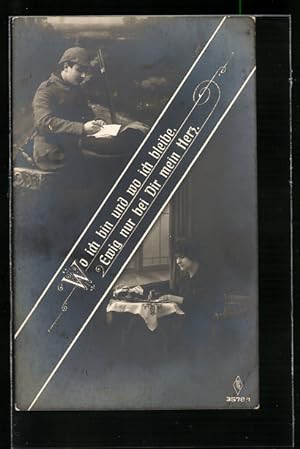 Bild des Verkufers fr Foto-Ansichtskarte PFB Nr. 3578 /1: Junges Paar beim Briefwechsel zum Verkauf von Bartko-Reher