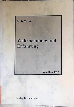 Seller image for Wahrnehmung und Erfahrung. for sale by books4less (Versandantiquariat Petra Gros GmbH & Co. KG)