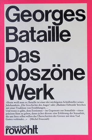 Bild des Verkufers fr Das obszne Werk. (Nr. 93) zum Verkauf von books4less (Versandantiquariat Petra Gros GmbH & Co. KG)