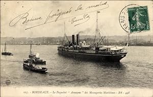 Ansichtskarte / Postkarte Bordeaux Gironde, Le Paquebot Amazone des Messageries Maritimes