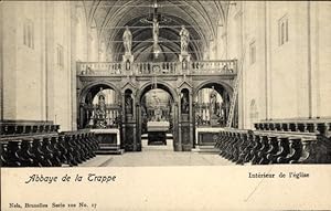 Ansichtskarte / Postkarte Soligny la Trappe Orne, Abbaye de la Trappe, Kirche, Innenansicht