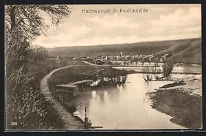 Ansichtskarte Bouillonville, Ortspartie bei Hochwasser