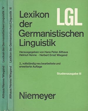 Bild des Verkufers fr Lexikon der Germanistischen Linguistik vol III, IV zum Verkauf von Biblioteca di Babele