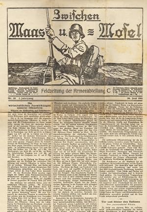 Zwischen Maas u. Mosel. Feldzeitung der Armeeabteilung C, 3. Jg. Nr. 38, 26. Juni 1918.