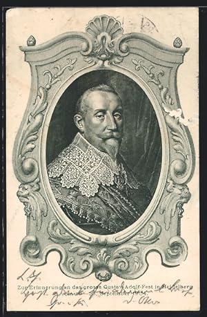 Ansichtskarte Portrait von König Gustav II. Adolf von Schweden