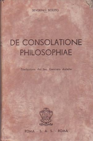 Imagen del vendedor de De consolatione philosophiae a la venta por LIBRERA GULLIVER