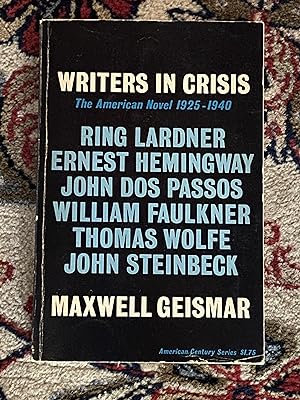 Immagine del venditore per Writers in Crisis The American Novel 1925-1940 venduto da The Extreme History Project