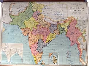 Political Map of India, Pakistan, Ceylon & Burma.