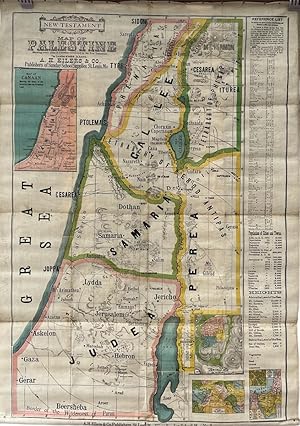 New Testament Map of Palestine; Showing Every Place in Palestine Mentioned in the New Testament, ...