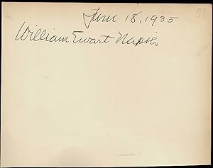 Autograph sheet with handwritten signature by William Ewart Napier