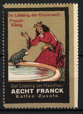 Bild des Verkufers fr Reklamemarke Aecht Franck - Kaffeezusatz, Mrchenserie: Ein Liebling der Kinderwelt, Froschknig zum Verkauf von Bartko-Reher