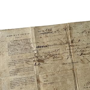 1863 Cuban Cedula for Chinese Coolie Labourer with Rare Manuscript Note Indicating He is Now Free