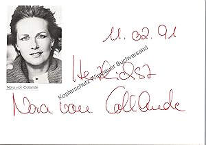 Seller image for Original Autogramm Nora von Collande /// Autogramm Autograph signiert signed signee for sale by Antiquariat im Kaiserviertel | Wimbauer Buchversand