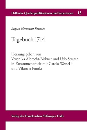 Imagen del vendedor de August Hermann Francke: Tagebuch 1714 a la venta por Leipziger Antiquariat