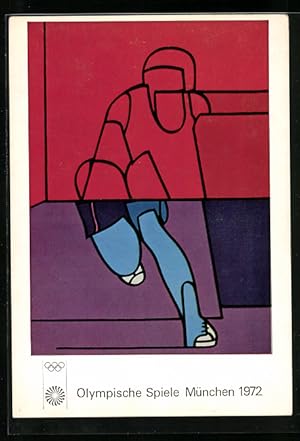 Künstler-Ansichtskarte München, Olympische Spiele 1972, Olympia Poster von V. Adami, Bruckmanns B...