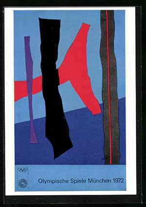 Künstler-Ansichtskarte München, Olympische Spiele 1972, Poster von Fritz Winter