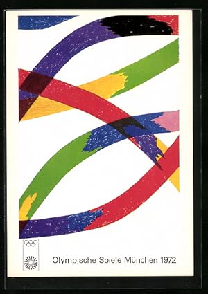 Künstler-Ansichtskarte München, Olympische Spiele 1972, Poster von Piero Dorazio