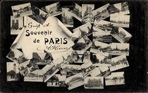 Ansichtskarte / Postkarte Paris XI, Souvenir von Paris, Touristenattraktionen