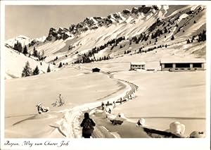 Ansichtskarte / Postkarte Parpan Kanton Graubünden, Weg zum Churer Joch, Winter