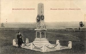 Ansichtskarte / Postkarte Beaumont en Argonne Ardennes, Monument Allemand 1870, Chasseurs a pied