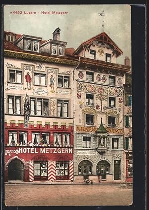 Ansichtskarte Luzern, Blick auf das Hotel Metzgern