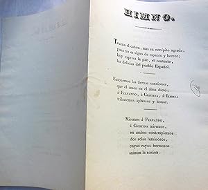Documento - Papier : HIMNO CON MOTIVO DE LA JURA DE MARÍA ISABEL LUISA 1833