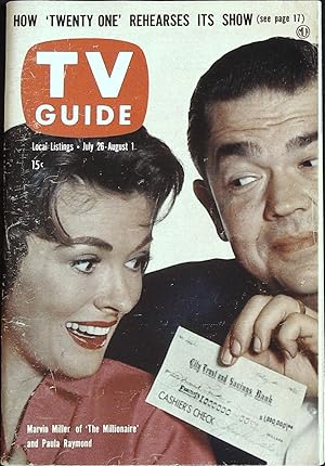 TV Guide July 26, 1958 Marvin Miller and Paula Raymond