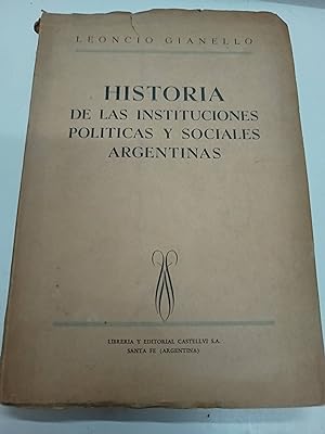 Imagen del vendedor de Historia de la instituciones politicas y sociales argentinas a la venta por SoferBooks