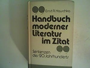 Immagine del venditore per Handbuch moderner Literatur im Zitat venduto da ANTIQUARIAT FRDEBUCH Inh.Michael Simon