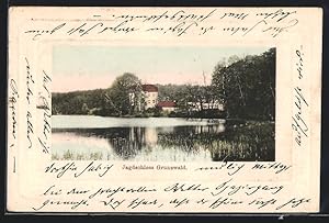 Ansichtskarte Grunewald, Jagdschloss am Teich
