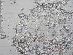 North & West Africa Exploration Routes c. 1875 Stulpnagel engraved map
